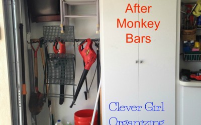 Before and After: Part 2: Age in Place, The Garage Mini-Makeover for Father’s Day… Going Vertical with Monkey Bar Storage!
