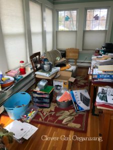 Sun Room Home Office Before picture