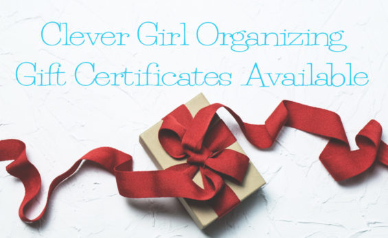 Clever Girl Organizing gift certificates