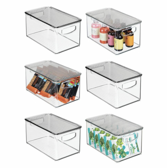mDesign Plastic Stackable Kitchen Bins with Lids Clever Girl Organizing